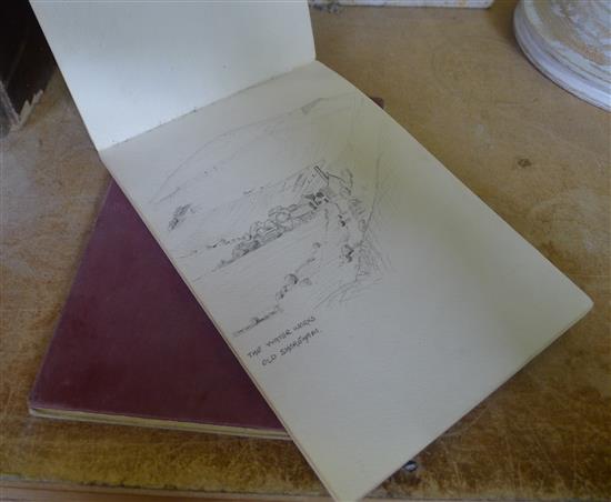 Drawing - Shoreham views by R D Yabsley, 2 books(-)